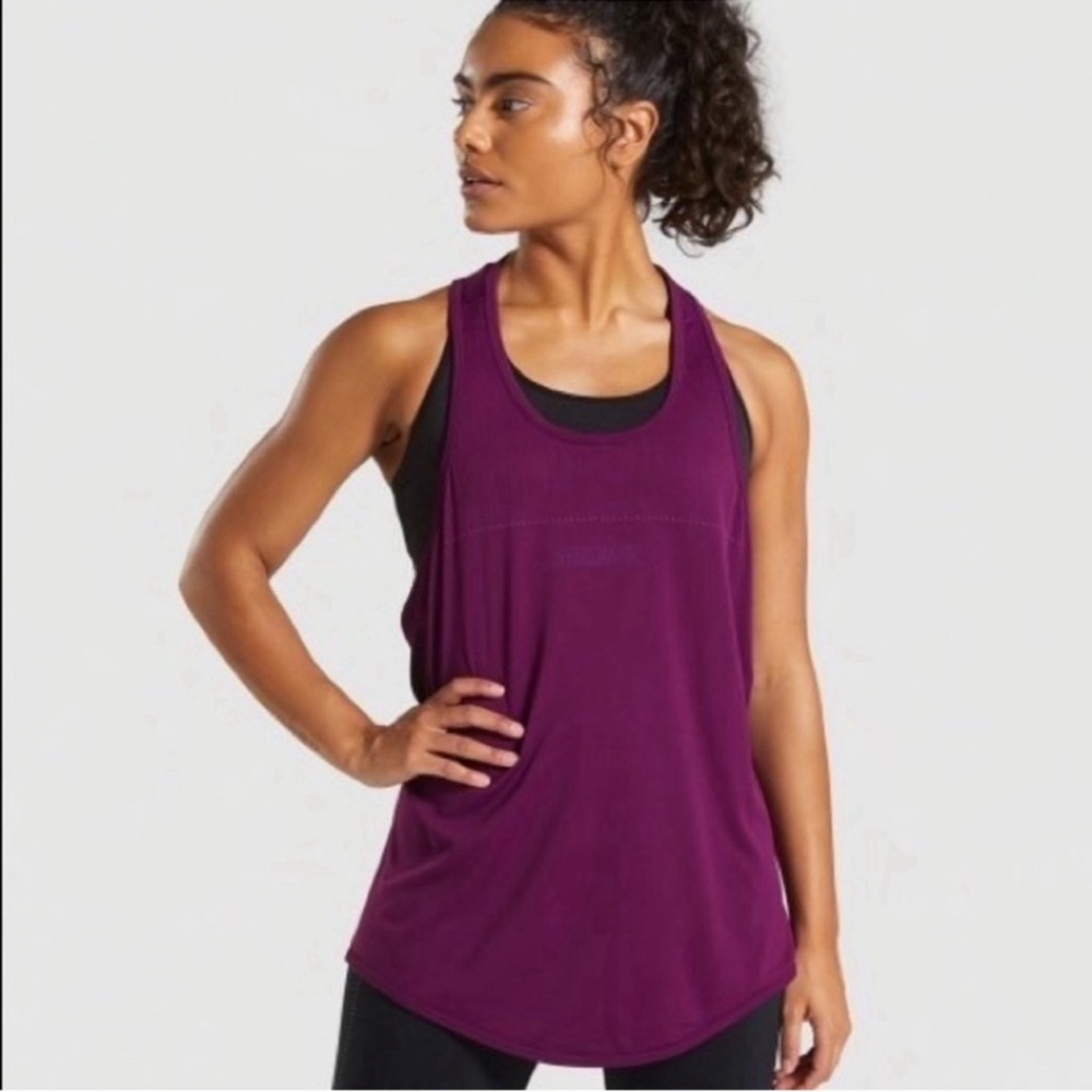 GYMSHARK LIGHTWEIGHT SEAMLESS VEST DEEP MAGENTA - Picture 9 of 10
